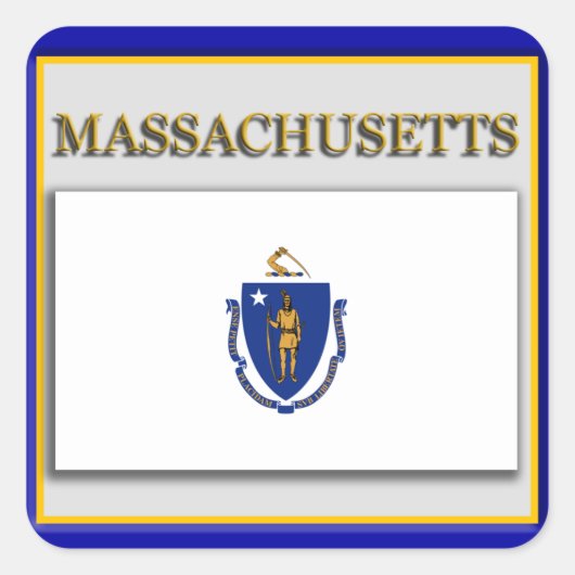 Massachusetts State Flag Design Sticker (Voorkant)