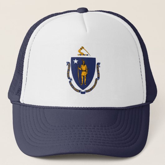 Massachusetts State Flag Design Trucker Pet (Voorkant)