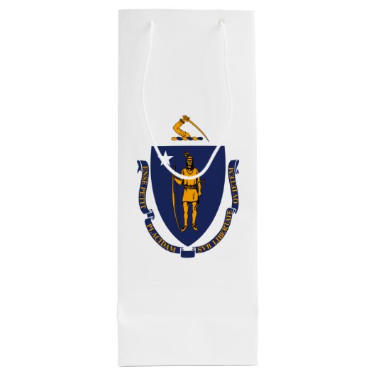 Massachusetts State Flag Design Wijn Cadeautas (Achterkant)