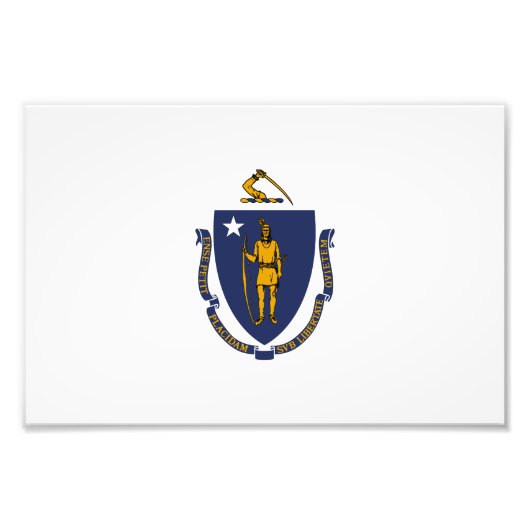 Massachusetts State Flag Foto Afdruk (Voorkant)