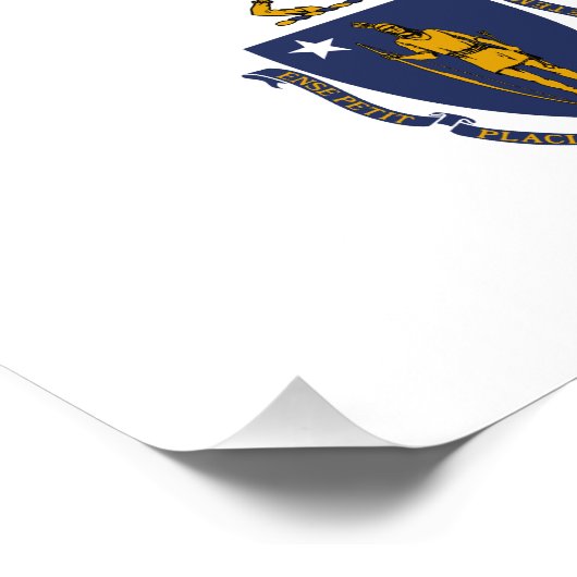 Massachusetts State Flag Foto Afdruk (Hoek)