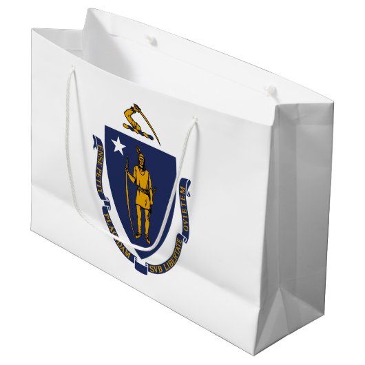 Massachusetts State Flag Groot Cadeauzakje (Voorkant Gekanteld)
