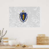 Massachusetts State Flag Grunge Poster (Keuken)