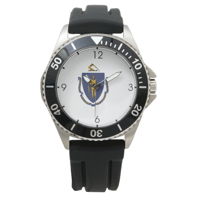 Massachusetts State Flag Horloge (Voorkant)