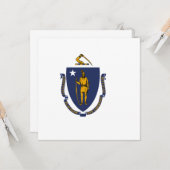 Massachusetts State Flag Kaart (Voorkant / Achterkant in situ)