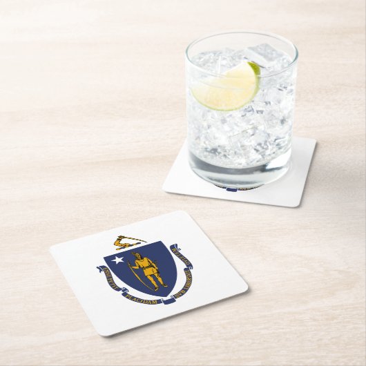 Massachusetts State Flag Kartonnen Onderzetters (Insitu)