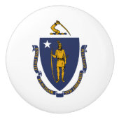Massachusetts State Flag Keramische Knop (Voorkant)