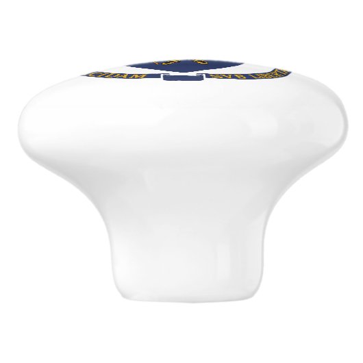 Massachusetts State Flag Keramische Knop (Zijkant)