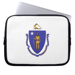 Massachusetts State Flag laptophoes Laptop Sleeve