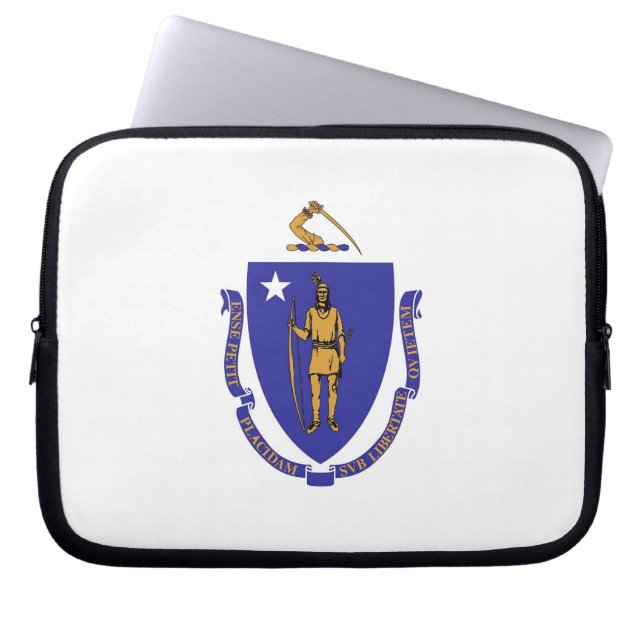 Massachusetts State Flag laptophoes Laptop Sleeve (Voorkant)