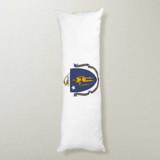 Massachusetts State Flag Lichaamskussen (Achterkant (Verticaal))