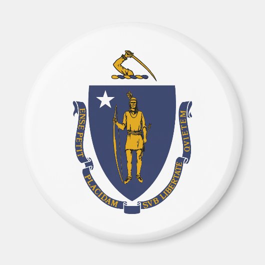 Massachusetts State Flag Magneet (Voorkant)