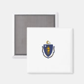 Massachusetts State Flag Magneet (Voorkant / Achterkant)