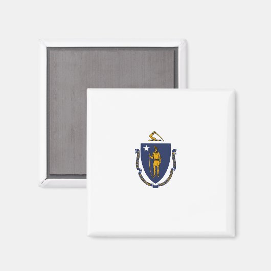 Massachusetts State Flag Magneet (Voorkant / Achterkant)