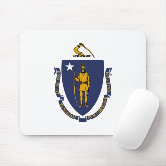 Massachusetts State Flag Muismat (Met muis)