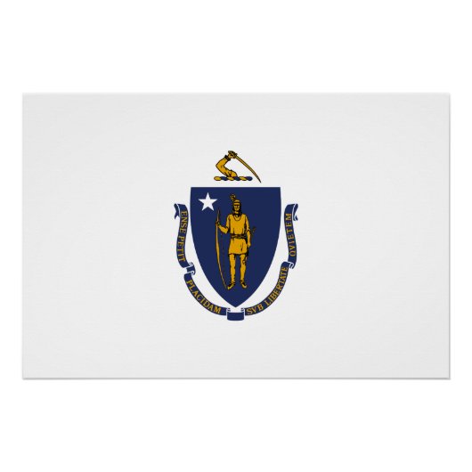 Massachusetts State Flag Perfect Poster (Voorkant)
