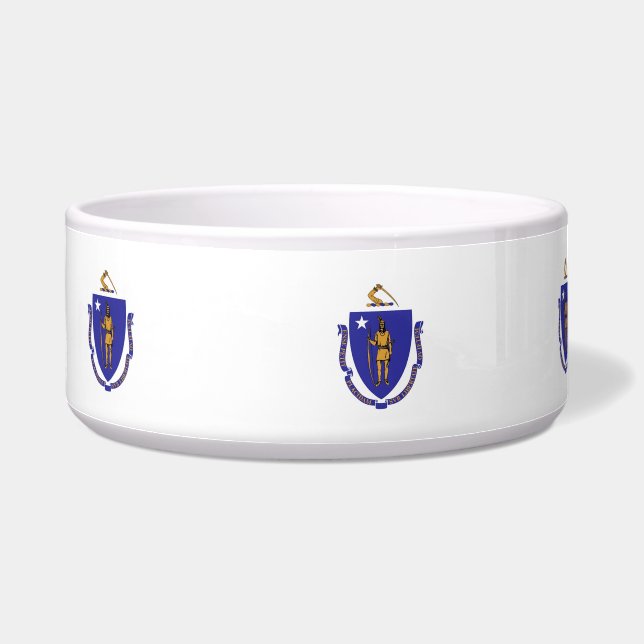 Massachusetts State Flag Pet Bowl Voerbakje (Links)