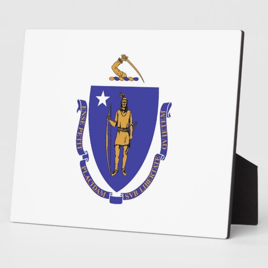 Massachusetts State Flag Plaque Fotoplaat (Zijkant)