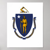 Massachusetts State Flag Poster (Voorkant)