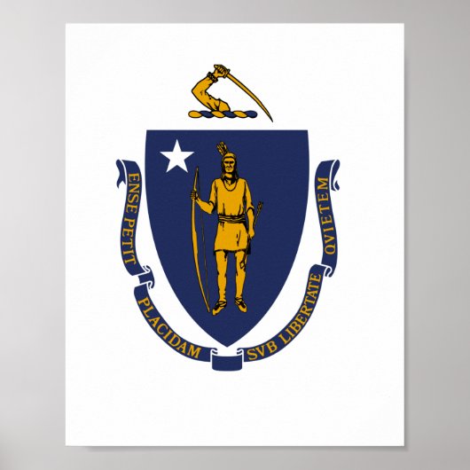 Massachusetts State Flag Poster (Voorkant)