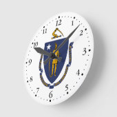 Massachusetts State Flag Ronde Klok (Hoek)