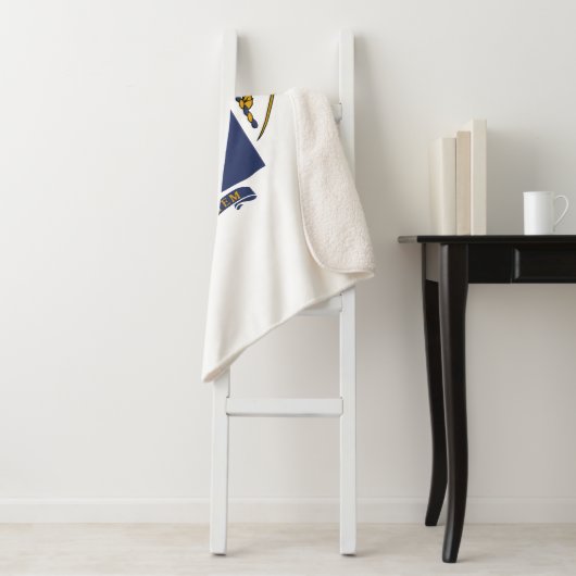 Massachusetts State Flag Sherpa Deken (In situ)