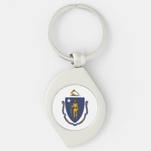 Massachusetts State Flag Sleutelhanger (Voorkant)