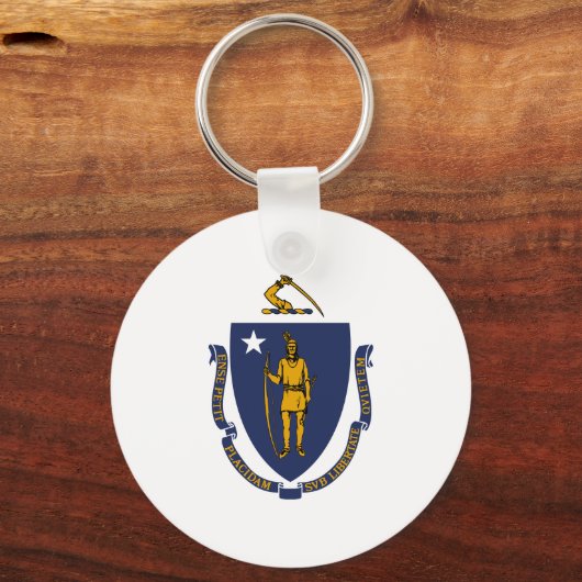 Massachusetts State Flag Sleutelhanger (Voorkant)