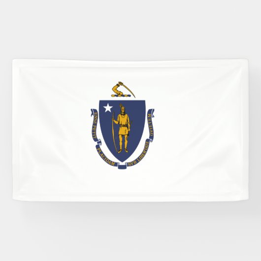 Massachusetts State Flag Spandoek (Horizontaal)