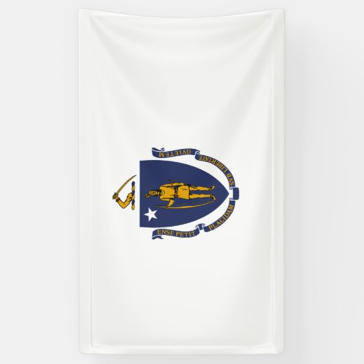 Massachusetts State Flag Spandoek (Verticaal)