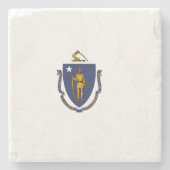 Massachusetts State Flag Stenen Onderzetter (Voorkant)