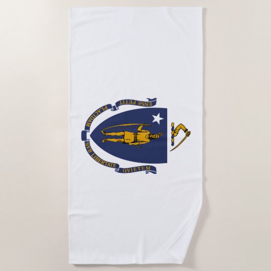 Massachusetts State Flag Strandlaken (Voorkant)