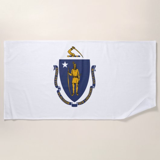 Massachusetts State Flag Strandlaken (Voorkant)