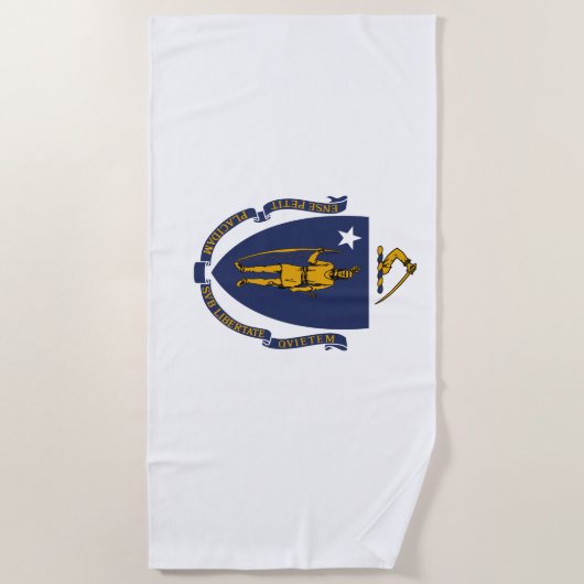 Massachusetts State Flag Strandlaken (Voorkant)