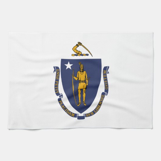 Massachusetts State Flag Theedoek (Horizontaal)
