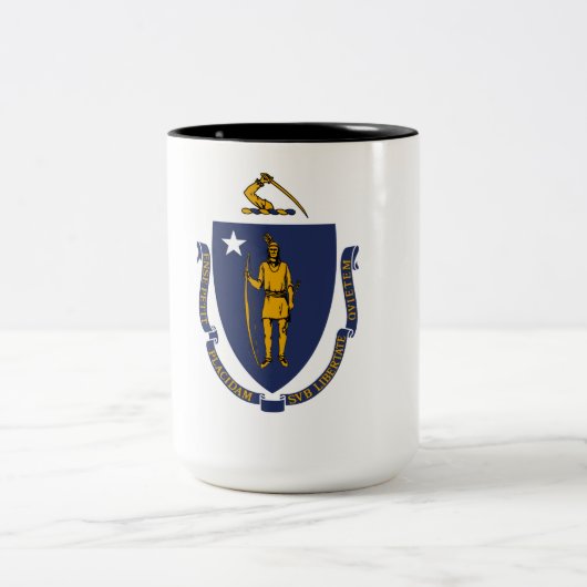 Massachusetts State Flag Tweekleurige Koffiemok (Center)