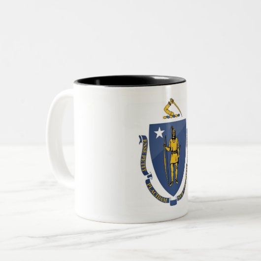 Massachusetts State Flag Two-Tone Coffee Mok (Voorkant links)