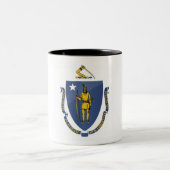Massachusetts State Flag Two-Tone Coffee Mok (Center)
