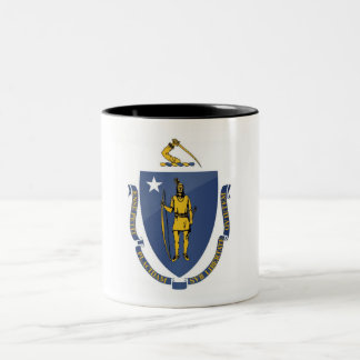 Massachusetts State Flag Two-Tone Coffee Mok