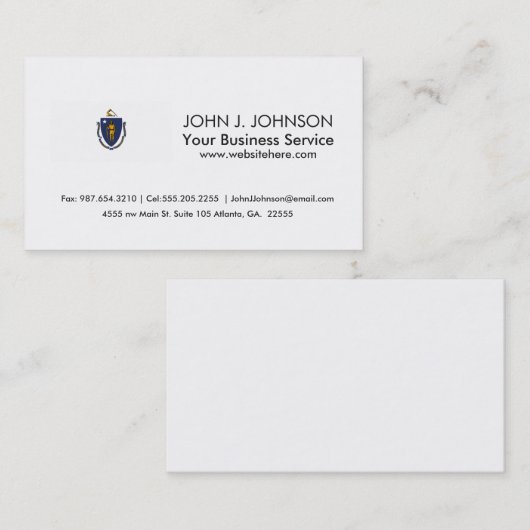 Massachusetts State Flag Visitekaartje (Voorkant / Achterkant)