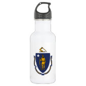 Massachusetts State Flag Waterfles (Voorkant)