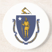 Massachusetts State Flag Zandsteen Onderzetter (Voorkant)