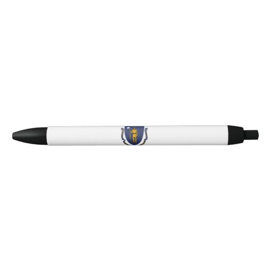 Massachusetts State Flag Zwarte Inkt Pen (Voorkant)