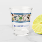 Massachusetts State Herdenking Shot Glass Shot Glas (Voorkant)