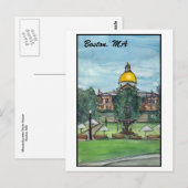 Massachusetts State House Boston Briefkaart (Voorkant / Achterkant)