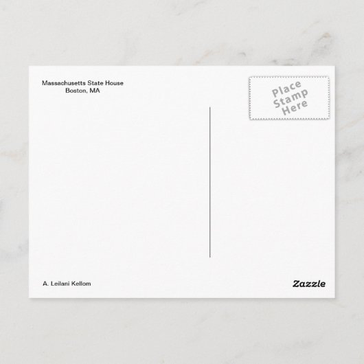 Massachusetts State House Boston Briefkaart (Achterkant)