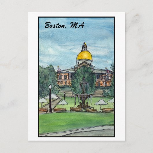 Massachusetts State House Boston Briefkaart (Voorkant)