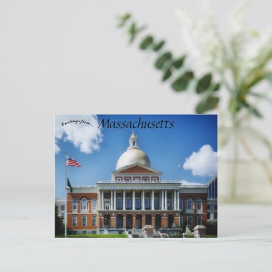 Massachusetts State House Boston Massachusetts Briefkaart (Staand voorkant)