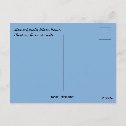 Massachusetts State House Boston Massachusetts Briefkaart (Achterkant)