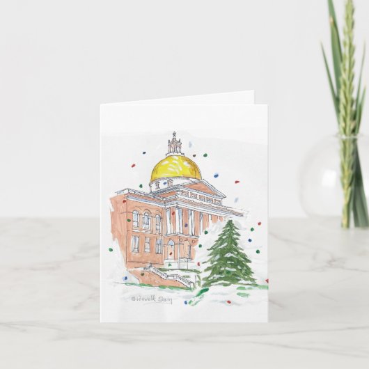 Massachusetts State House Holiday Kaart (Voorkant)